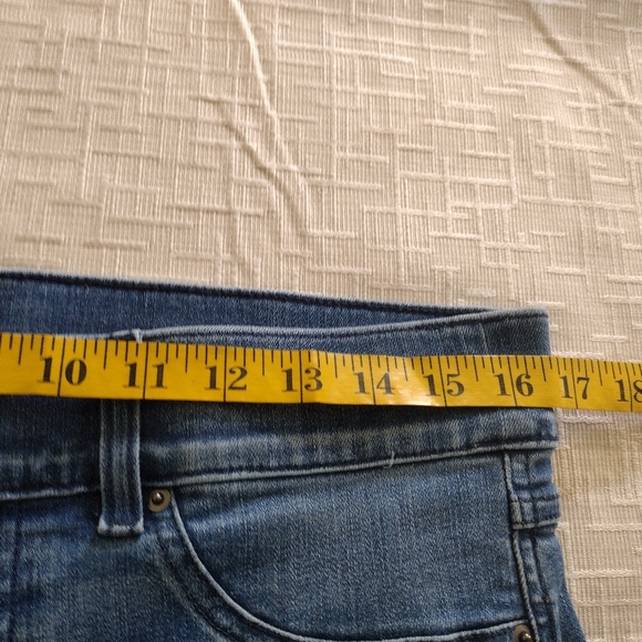 Spanx Jeans Women Medium Blue Kick Flare High Rise Vintage Indigo Pull On Denim - Picture 9 of 11